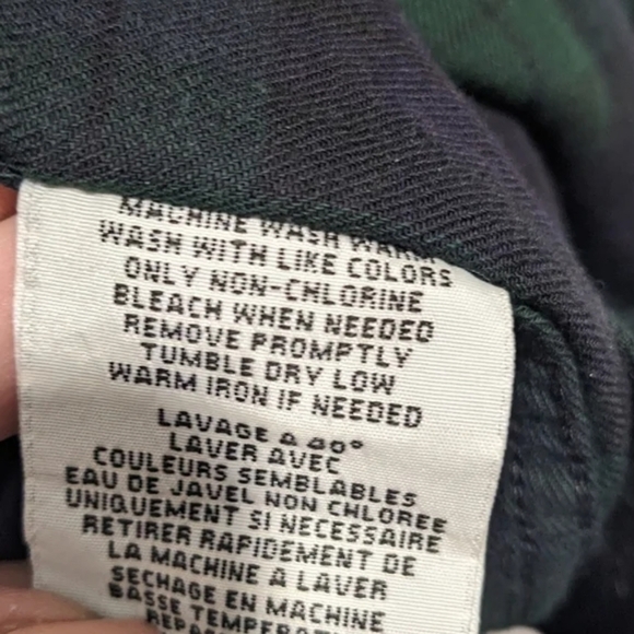 RL Denim & Supply | Brushed Cotton Flannel Button Down Shirt in Blue/Green Plaid - Picture 9 of 10